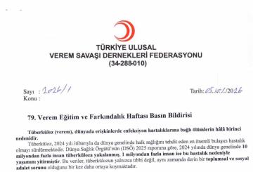 2026 Yılı 79. Verem Haftası Basın Bildirisi